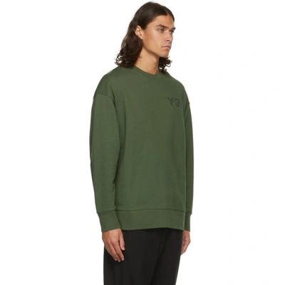 Shop Y-3 Green Classic Logo Crewneck Sweatshirt In Shadow Green