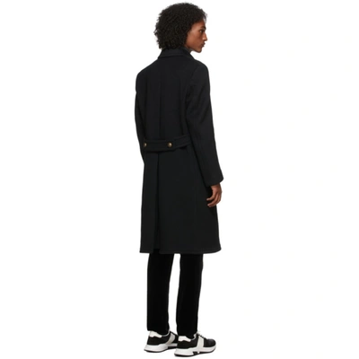 Shop Tom Ford Black Splittable Double Breasted Coat In K09 Black