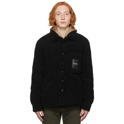 Black Aspen Teddy Overshirt In Nero