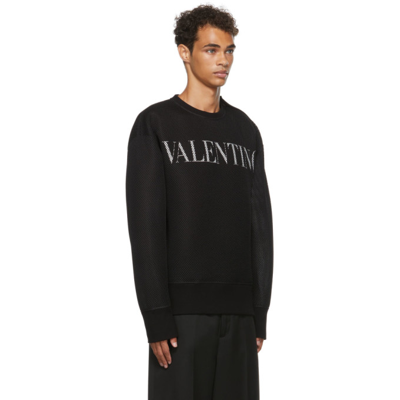 Shop Valentino Mesh Logo Sweatshirt In 0ni Nero/ B