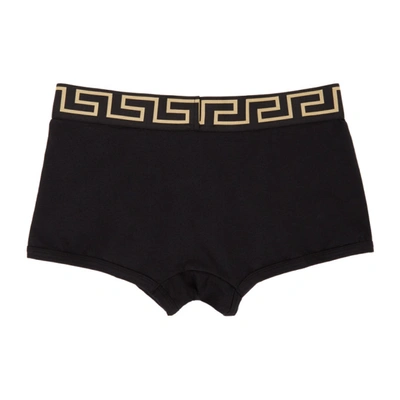 Shop Versace Two-pack Black Greca Border Briefs In A80g Black