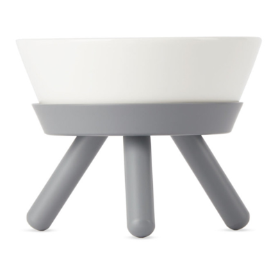 Shop Pets So Good Grey & White Short Oreo Table Mini Pet Bowl In Gray/white