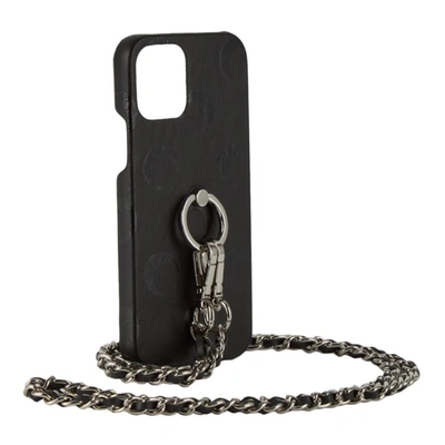 Shop Marine Serre Black Leather Moon Iphone 12 Case In 00 Black