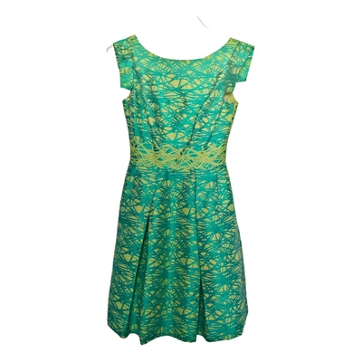 Pre-owned Theia Dress In Green
