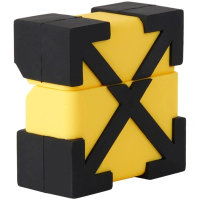 Shop Off-white Yellow & Black Arrow Airpods Case In Yellow/black