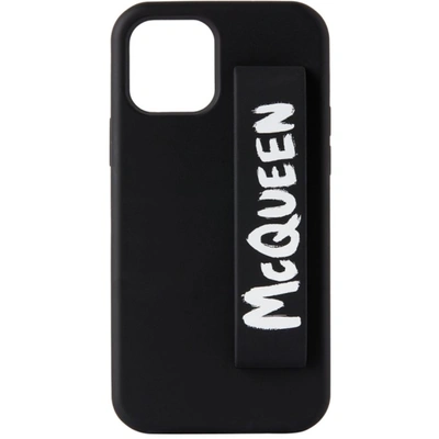 Shop Alexander Mcqueen Black Graffiti Iphone 12 Pro Case In 1073 Black/off White