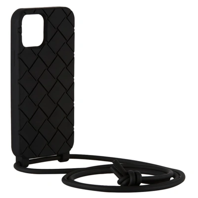 Shop Bottega Veneta Black Intreccio Iphone 12 Pro Case In 1000 Black