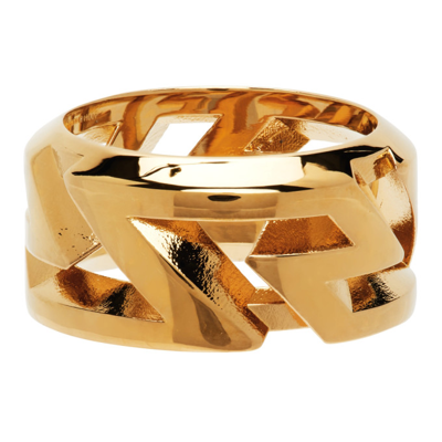 Shop Versace Gold Greca Ring In 3j000 Gold