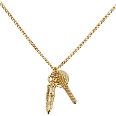 Shop Emanuele Bicocchi Gold Bullet & Key Pendant Necklace