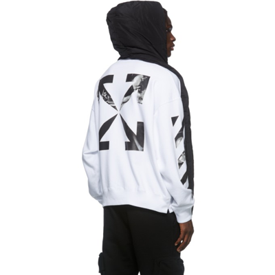 Shop Off-white Black Hooded Puffer Scarf