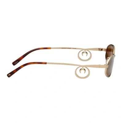 Shop Marine Serre Silver Vuarnet Edition Swirl-frame Oval Sunglasses In 11 Silver