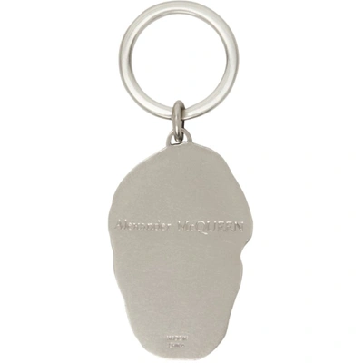 Shop Alexander Mcqueen Black & White Skull Keychain In 1006 8126+sm.white/b