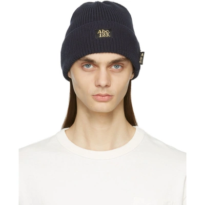 Shop Advisory Board Crystals Navy 'abc 123' Beanie In Anthracite