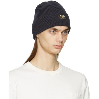 Shop Advisory Board Crystals Navy 'abc 123' Beanie In Anthracite