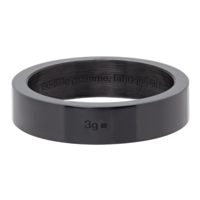Shop Le Gramme Black Polished Ceramic 'le 3 Grammes' Ribbon Ring