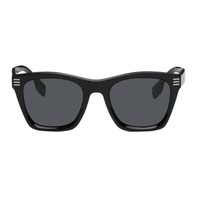 Shop Burberry Black Square Sunglasses In 300187 Black