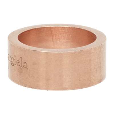 Shop Maison Margiela Rose Gold Semi-polished Ring In 952 Rosegol