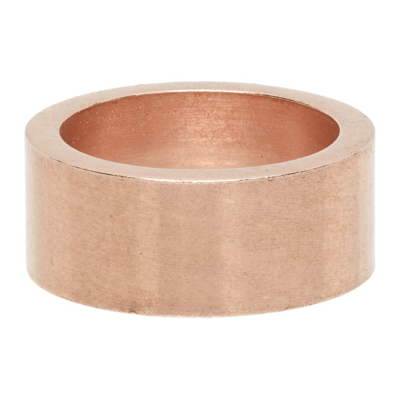 Shop Maison Margiela Rose Gold Semi-polished Ring In 952 Rosegol