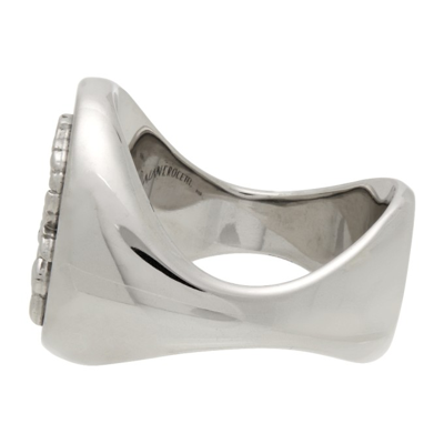 Shop Alan Crocetti Silver Hybrid Ring In Rhodium