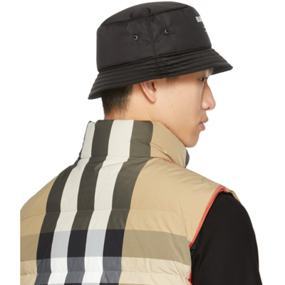 Burberry Black Padded Satin Bucket Hat | ModeSens