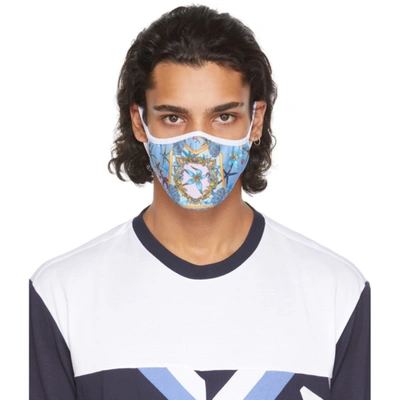 Shop Versace Blue Trésor De La Mer Face Mask In 5v010 Blue