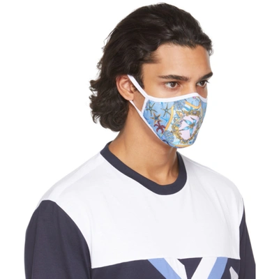 Shop Versace Blue Trésor De La Mer Face Mask In 5v010 Blue