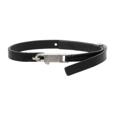 Shop Rick Owens Black Leather Choker In 09 Black