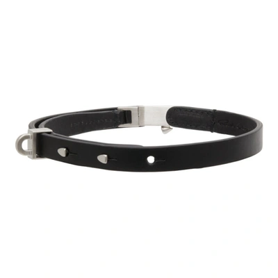 Shop Rick Owens Black Leather Choker In 09 Black