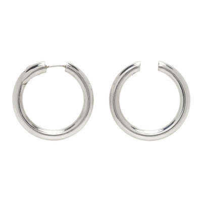 Shop Alan Crocetti Silver Loophole Single Earring & Ear Cuff In Rhodium