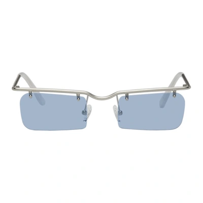 Shop A Better Feeling Blue M015 Rectangular Sunglasses In Cloud Blue