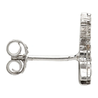 Shop Alan Crocetti Silver Hybrid Single Stud Earring In Rhodium