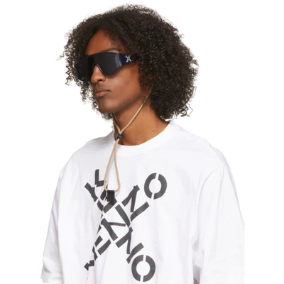 Kenzo Navy Sport Sunglasses In 90c Darkblu