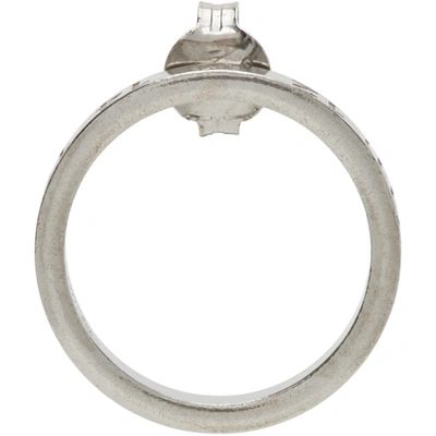 Shop Maison Margiela Silver Circle Number Logo Single Earring In 951 Palladio Semi Po