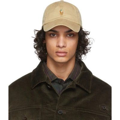 Polo Ralph Lauren Tan Chino Ball Cap In Nubuck Relay Blue ModeSens