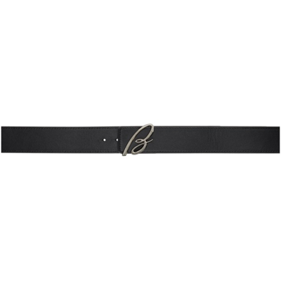 Shop Brioni Black Subtle B-logo Belt In 1010 Black