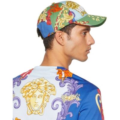 Shop Versace Multicolor Medusa Renaissance Cap In 5u020 Aop