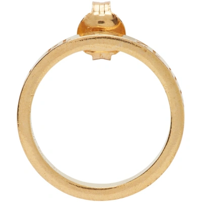 Shop Maison Margiela Gold Circle Number Logo Single Earring In 950 Yellow Gold Plat