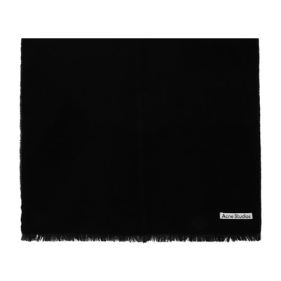 Shop Acne Studios Black Wool Light Scarf