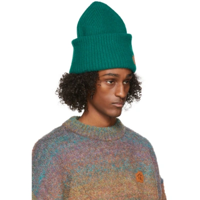 Ader Error Ribbed Knit Beanie In Green