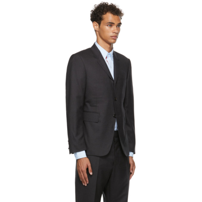 Shop Thom Browne Grey Super 120s Twill Classic Suit & Tie In 015 Charcoa