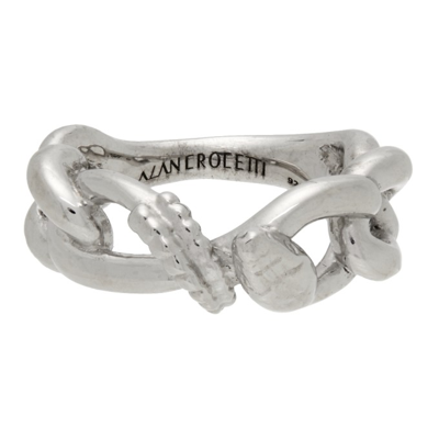 Shop Alan Crocetti Silver Nahsash Ring In Rhodium