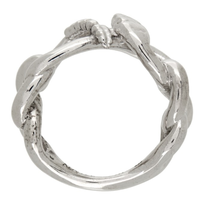 Shop Alan Crocetti Silver Nahsash Ring In Rhodium