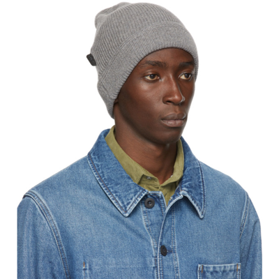 Shop Tom Ford Grey Cashmere Knit Beanie In K05 Grey