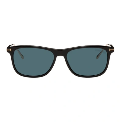 Shop Tom Ford Rectangular Ft0813 Sunglasses In 01v Black