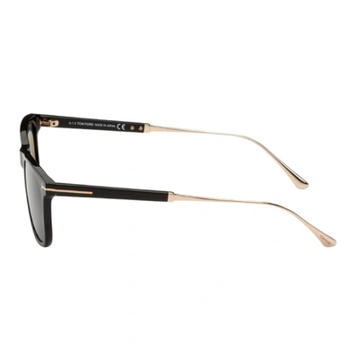 Shop Tom Ford Rectangular Ft0813 Sunglasses In 01v Black