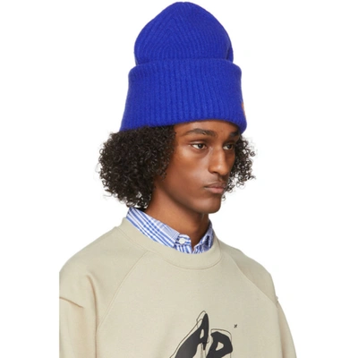 Ader Error Logo-patch Wool-blend Beanie In Blue