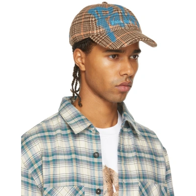 Shop Palm Angels Brown Pxp Sprayed Cap In Light Blue