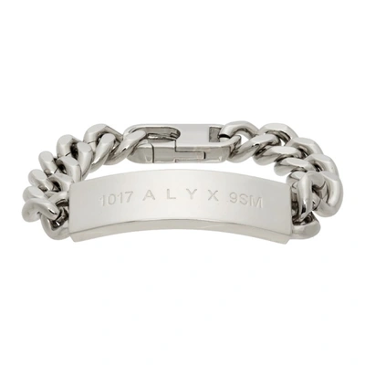 Shop Alyx Chain Logo Id Bracelet In Silvergry0002