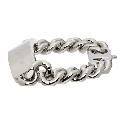 Shop Alyx Chain Logo Id Bracelet In Silvergry0002