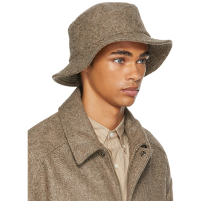 Shop Maryam Nassir Zadeh Wool Tweed Wyatt Bucket Hat In 957 Roan He